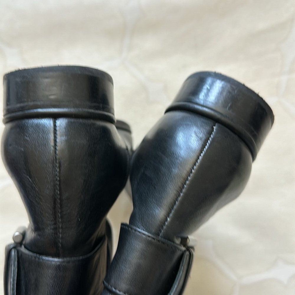 Via Spiga Leather Black Moto Leather Boots Size 7.5 - Picture 4 of 10